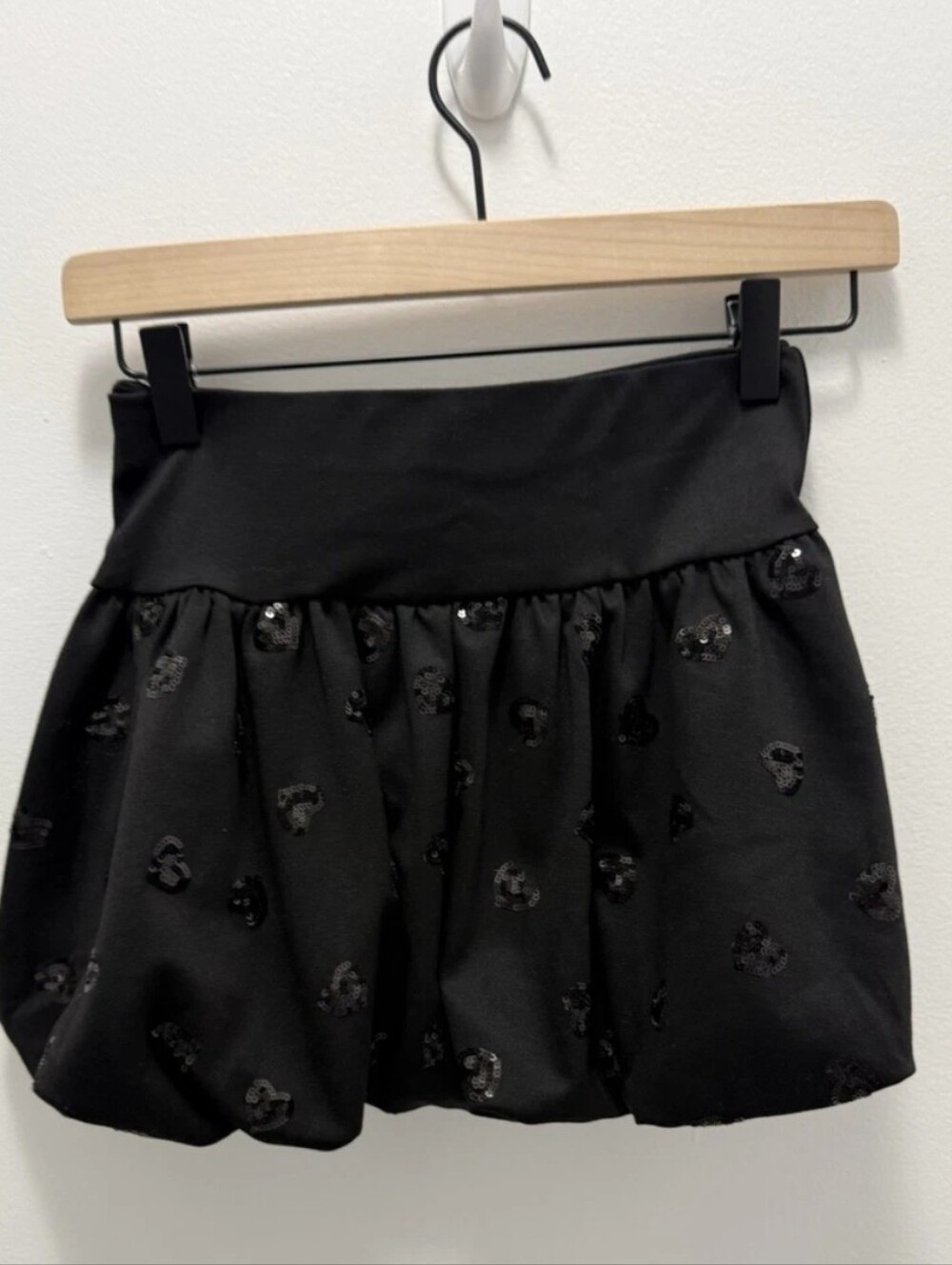 Zara Girls Black Sequin Bubble Skirt